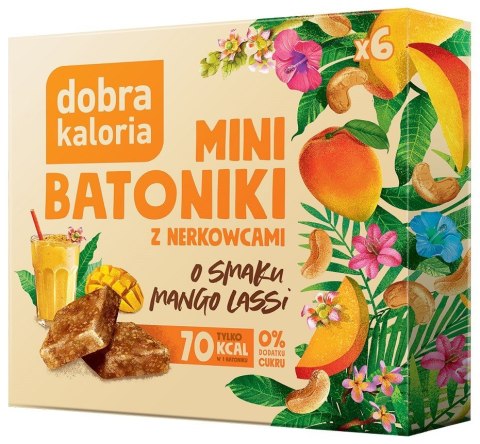 BATONIKI MINI Z NERKOWCÓW O SMAKU MANGO LASSI BEZ DODATKU CUKRU (6 x 17 g) 102 g - DOBRA KALORIA