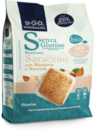 CIASTKA GRYCZANE Z ORZECHAMI LASKOWYMI I MIGDAŁAMI BEZGLUTENOWE BIO 250 g - SOTTOLESTELLE