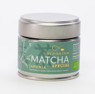 HERBATA ZIELONA MATCHA SPECIAL JAPOŃSKA BIO 30 g - MY PURA VIDA