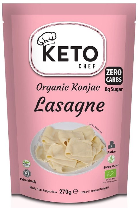 MAKARON (KONJAC) LASAGNE BEZGLUTENOWY BIO 270 g (200 g) - KETO CHEF (BETTER THAN FOODS)