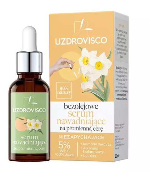 SERUM DO TWARZY NAWADNIAJĄCE NA PROMIENNĄ CERĘ 30 ml - UZDROVISCO (BEZOLEJOWA)