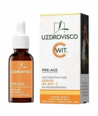 SERUM DO TWARZY Z WITAMINĄ C ANTYOKSYDACYJNE NA PRZEBARWIENIA 30 ml - UZDROVISCO (PRE-AGE)