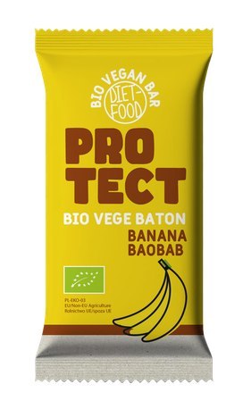 BATON BANANOWY Z BAOBABEM PROTECT BIO 35 g - DIET-FOOD