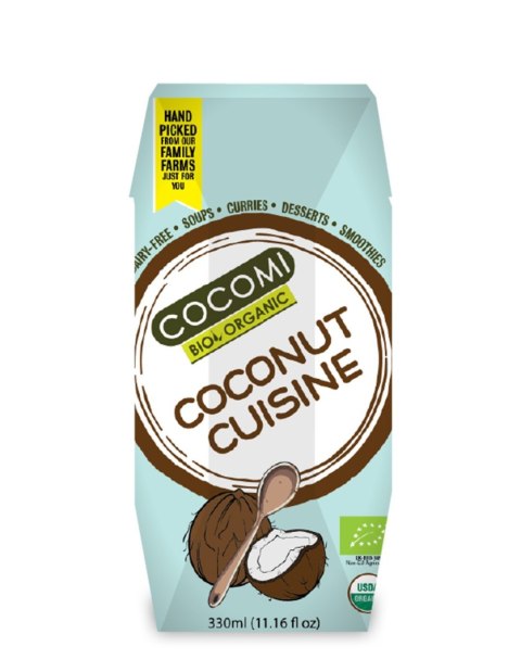 COCONUT MILK - NAPÓJ KOKOSOWY BEZ GUMY GUAR (17 % TŁUSZCZU) BIO 330 ml - COCOMI