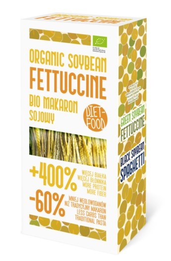 MAKARON PROTEINOWY (Z SOI) FETTUCCINE BEZGLUTENOWY BIO 200 g - DIET-FOOD