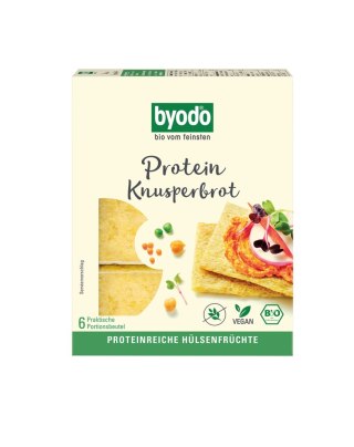 PIECZYWO CHRUPKIE PROTEINOWE CIECIERZYCA - SOCZEWICA - GROCH BEZGLUTENOWE BIO (6 x 18,34 g) 110 g - BYODO