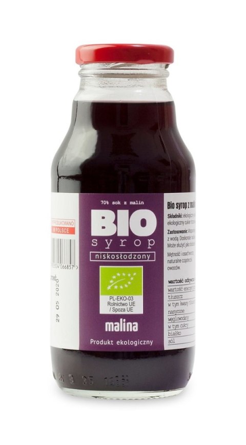 SYROP Z MALIN NISKOSŁODZONY BIO 330 ml - KAMIONNA