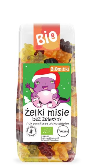 ŻELKI MISIE BEZ ŻELATYNY BEZGLUTENOWE BIO 150 g - BIOMINKI (EDYCJA ŚWIĄTECZNA) (PRODUKT SEZONOWY)