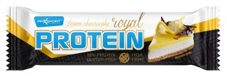 BATON PROTEINOWY O SMAKU SERNIKA CYTRYNOWEGO W BIAŁEJ POLEWIE BEZGLUTENOWY 60 g - MAXSPORT