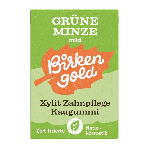 GUMA DENTYSTYCZNA DO ŻUCIA O SMAKU MIĘTY BEZ DODATKU CUKRU 28 g - BIRKENGOLD