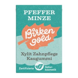 GUMA DENTYSTYCZNA DO ŻUCIA O SMAKU MIĘTY PIEPRZOWEJ BEZ DODATKU CUKRU 28 g - BIRKENGOLD