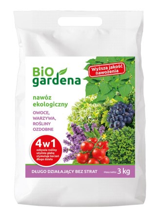 NAWÓZ DO OWOCÓW, WARZYW, ROŚLIN OZDOBNYCH 4w1 ECO 3 kg - BIOGARDENA