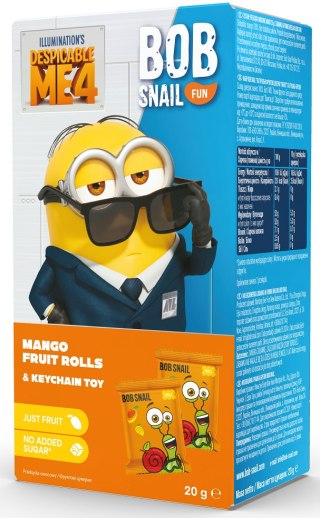 PRZEKĄSKA EAT & PLAY MANGO Z ZABAWKĄ MINIONS BEZGLUTENOWA 20 g - BOB SNAIL